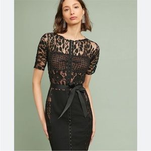 Anthropology black lace dress